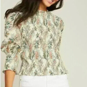 Veronica Beard Women’s Kali Printed Smocked Top Size 0